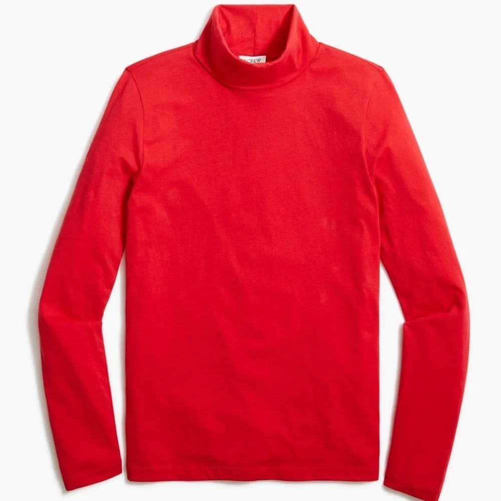 J. Crew Factory Classic Solid Red Tissue Turtleneck Top XL